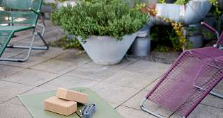 Yoga auf Dachterrasse