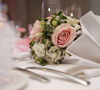 Rose at a banquet table at Hotel Continental Park