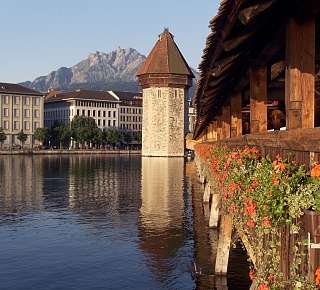 Chapell bridge Lucerne in summer